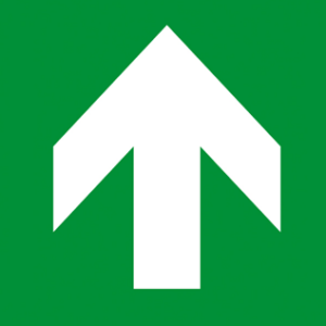 Menekülési út fel - haladási irány előre