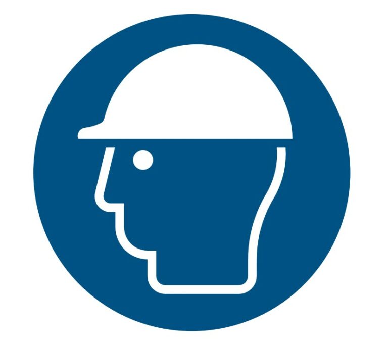 Fejvédő használata kötelező - egyéni védőeszköz