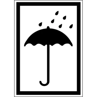 Nedvességtől óvandó! matrica / tábla