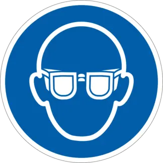 Védőszemüveg használata kötelező! matrica (ISO 7010-M004 piktogram)