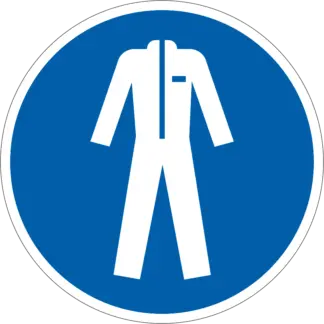 Védőruházat használata kötelező! matrica (ISO 7010-M010 piktogram)