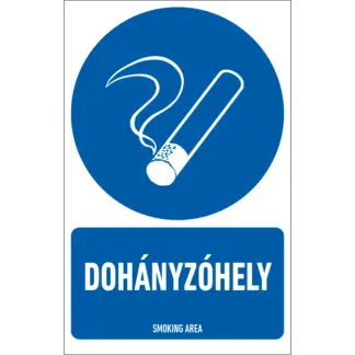 Dohányzóhely matrica / tábla (piktogram + felirat)