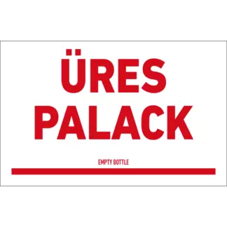 Üres palack matrica / tábla