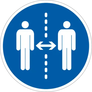 Tartsa be a 2 m-es távolságot! matrica (piktogram)