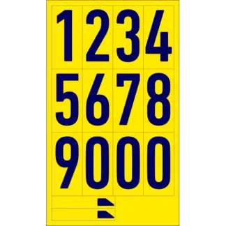 Számsorozat matrica (sárga/fekete)