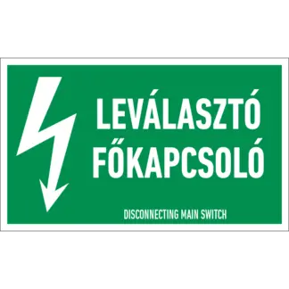 Leválasztó főkapcsoló matrica / tábla