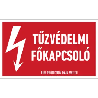 Tűzvédelmi főkapcsoló matrica / tábla