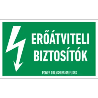 Erőátviteli biztosítók matrica / tábla