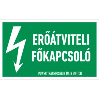 Erőátviteli főkapcsoló matrica / tábla