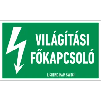 Világítási főkapcsoló matrica / tábla