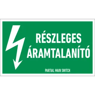 Részleges áramtalanító matrica / tábla