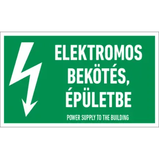 Elektromos bekötés épületbe matrica / tábla