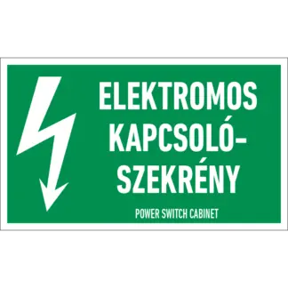 Elektromos kapcsolószekrény matrica / tábla