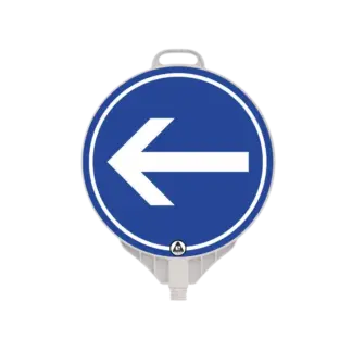 Műanyag jelzőtábla (Kikerülési irány) kétoldalas 370 mm