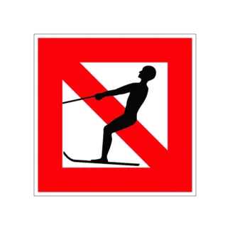 A.14 Vízisízés tilos! hajózási tábla