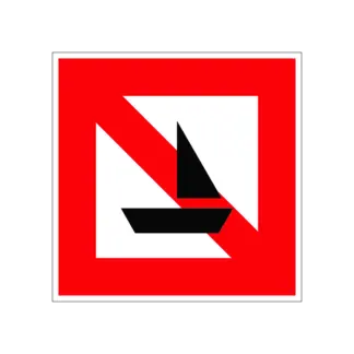 A.15 Vitorlás hajó közlekedése tilos! hajózási tábla