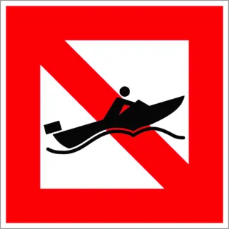 A.18 Sporthajóval nagy sebességgel közlekedni tilos! hajózási tábla