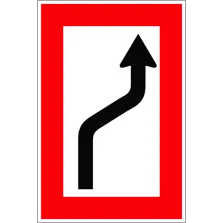 B.2.b Kötelező haladás a hajóút jobb oldala felé hajózási tábla