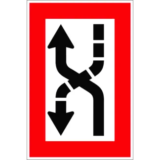 B.4.a Kötelező áthajózás a hajóút bal oldala felé hajózási tábla