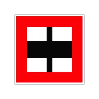 B.9.b Elsőbbségadás főág keresztezésénél hajózási tábla