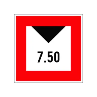 C.2.b Korlátozott magasság (méterben) hajózási tábla