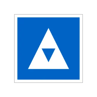 E.5.5 Kijelölt veszteglőhely személyzet nélküli hajóknak (1 kék jelzéssel) hajózási tábla 1000x1000 mm