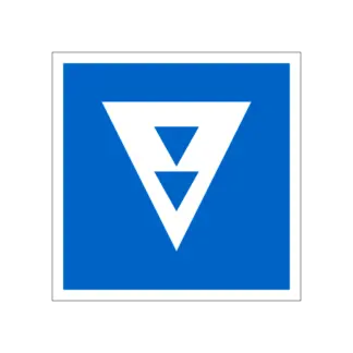 E.5.10 Kijelölt veszteglőhely személyzetes hajóknak (2 kék jelzéssel) hajózási tábla