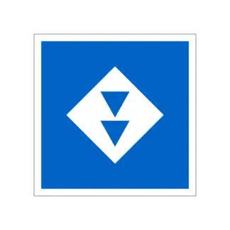 E.5.14 Kijelölt veszteglőhely személyzet nélküli és személyzetes hajóknak (2 kék jelzéssel) hajózási tábla