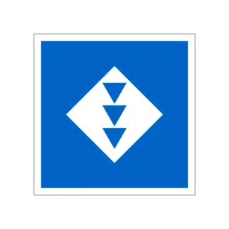 E.5.15 Kijelölt veszteglőhely személyzet nélküli és személyzetes hajóknak (3 kék jelzéssel) hajózási tábla