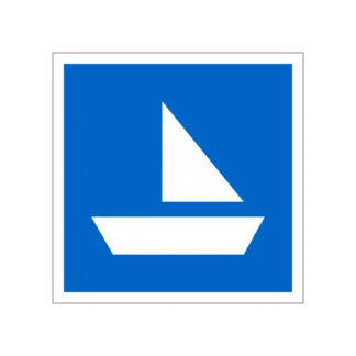 E.18 Vitorlás hajó közlekedése megengedett hajózási tábla