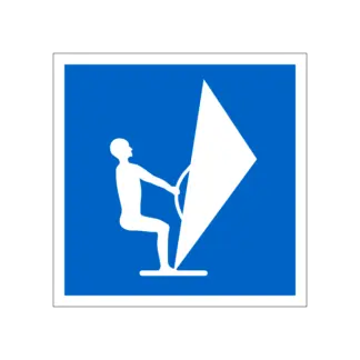 E.20 Vitorlás deszka közlekedése megengedett hajózási tábla