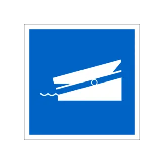 E.22 Hajó vízre bocsátása vagy partra húzása megengedett hajózási tábla