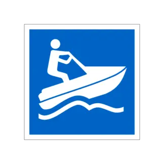 E.24 Motoros vízi sporteszköz közlekedése megengedett hajózási tábla