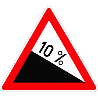 Veszélyes lejtő KRESZ közlekedési tábla