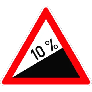 Veszélyes Emelkedő KRESZ közlekedési tábla