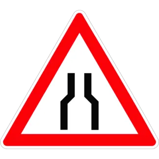 Útszűkület (két oldalról) KRESZ közlekedési tábla