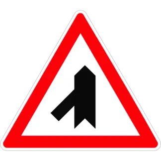 Útkereszteződés alárendelt úttal (4) KRESZ közlekedési tábla