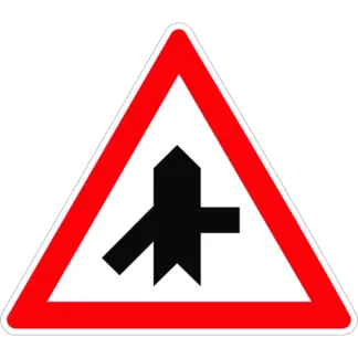Útkereszteződés alárendelt úttal (8) KRESZ közlekedési tábla