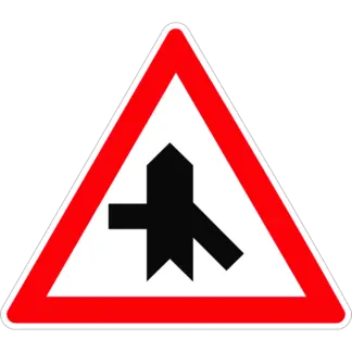 Útkereszteződés alárendelt úttal (9) KRESZ közlekedési tábla