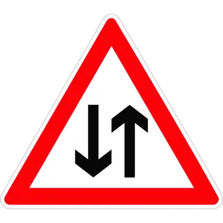 Szembejövő forgalom KRESZ közlekedési tábla