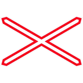 Egyvágányú vasúti átjáró kezdete (fekvő) KRESZ közlekedési tábla