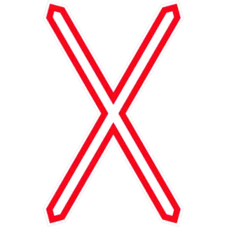 Egyvágányú vasúti átjáró kezdete (álló) KRESZ közlekedési tábla