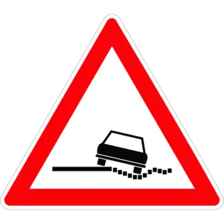 Veszélyes padka KRESZ közlekedési tábla