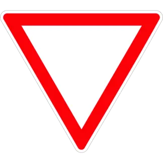 Elsőbbségadás kötelező! KRESZ közlekedési tábla