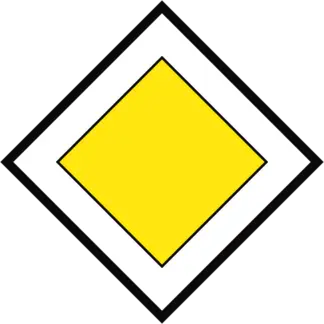 Főútvonal KRESZ közlekedési tábla