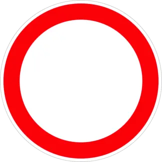 Mindkét irányból behajtani tilos! KRESZ közlekedési tábla