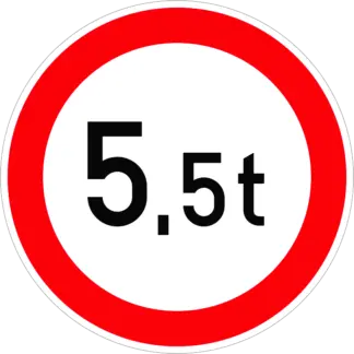 Össztömeg-korlátozás (súlykorlátozás) KRESZ közlekedési tábla