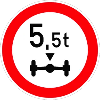 Tengelyterhelés-korlátozás KRESZ közlekedési tábla