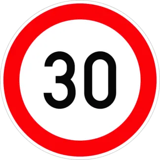 Sebességkorlátozás egyedi felirattal KRESZ közlekedési tábla