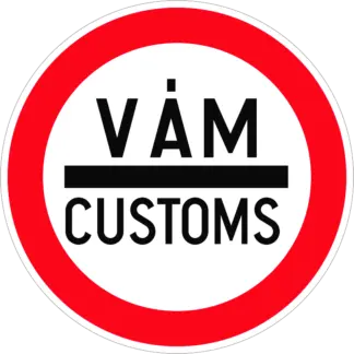 Kötelező megállás (vám/általános) KRESZ közlekedési tábla